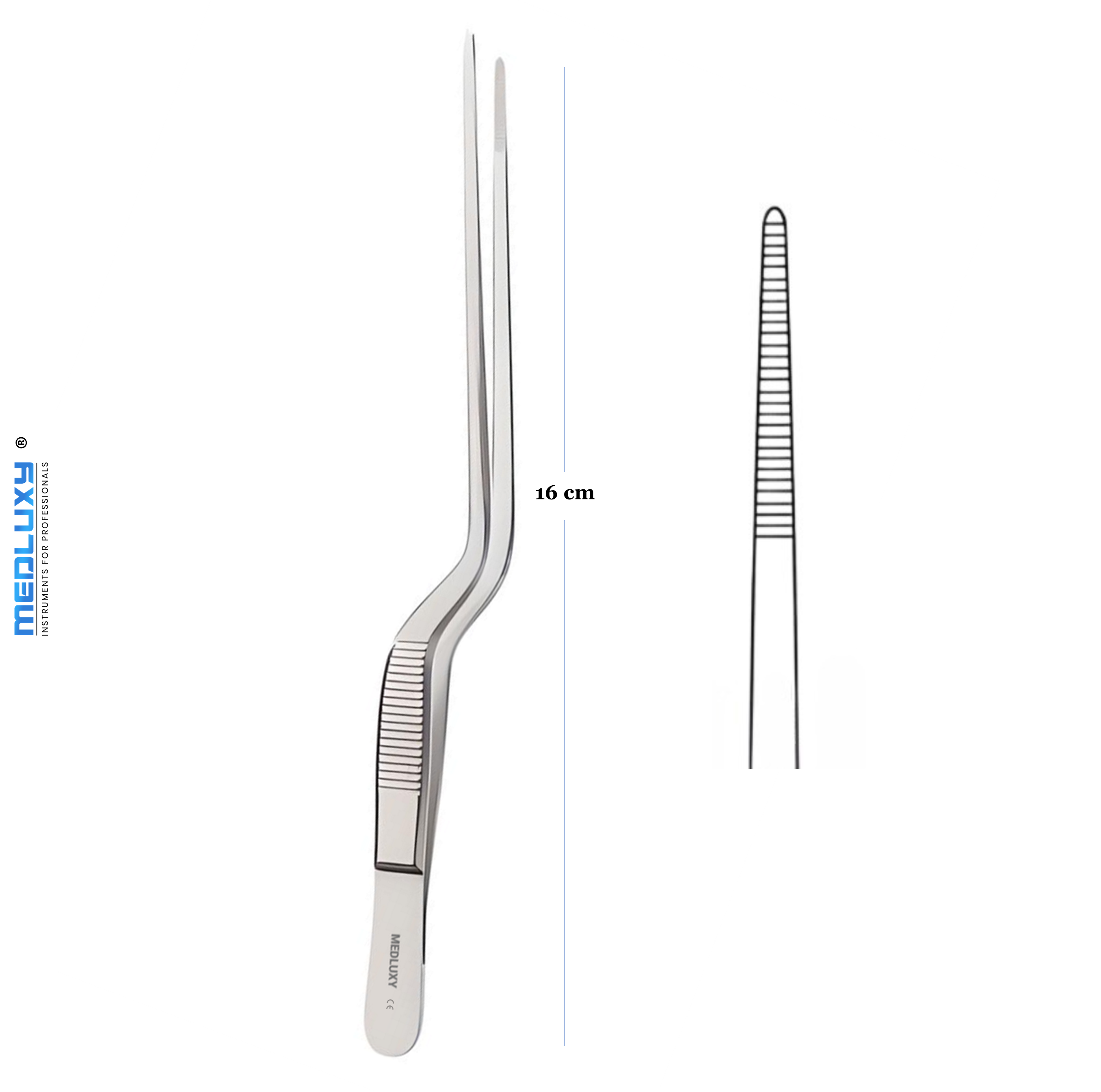 Medluxy - Neus- Oorpincet volgens Jansen - 16 cm - bajonet gebogen - M-0422 - EHBO - Verpleegkundige & Arts, Verpleegkunde, Nose and ear forcep, Pince Brucelles
